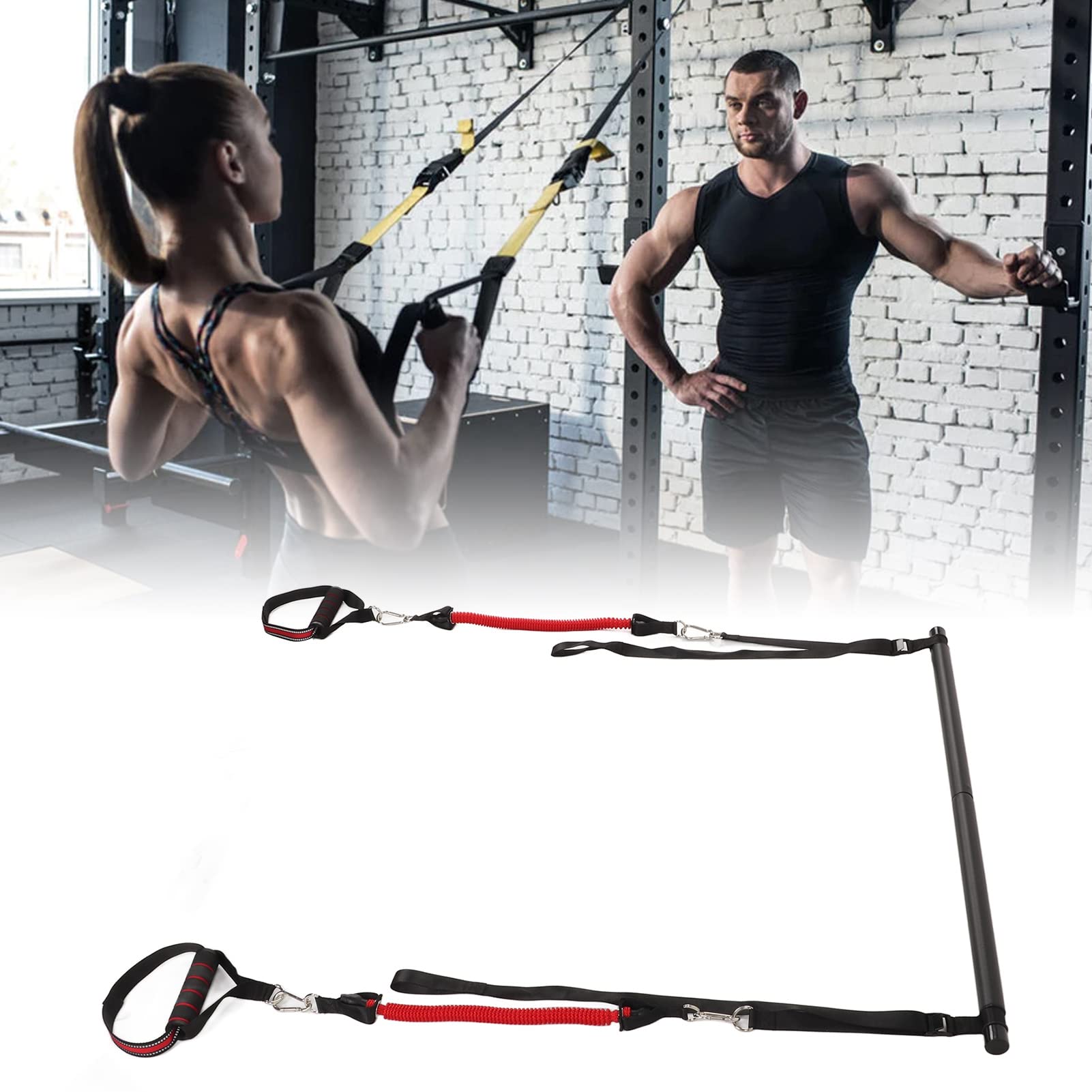 Kit de Barra de Pilates portátil con Banda de Resistencia Ajustable, Equipo de Ejercicio de Yoga con Palo de Pilates, máquina de Ejercicios Todo en 1 para Entrenamiento en casa,