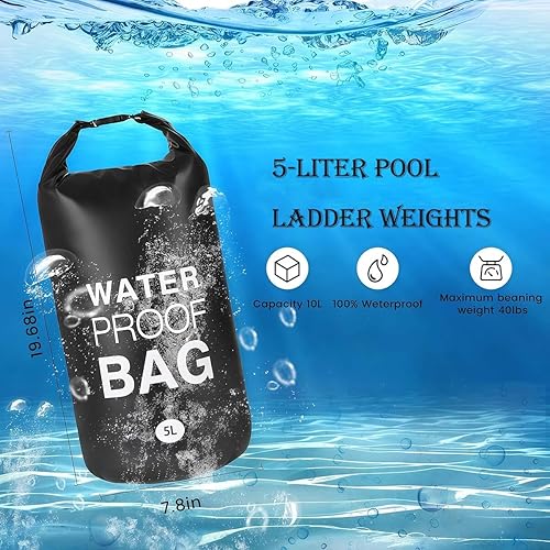 Miniatura 3 de Bolsa seca impermeable de 5 litros con correa para el hombro, diseño de cierre enrollable para navegación y protección de equipo al aire libre,