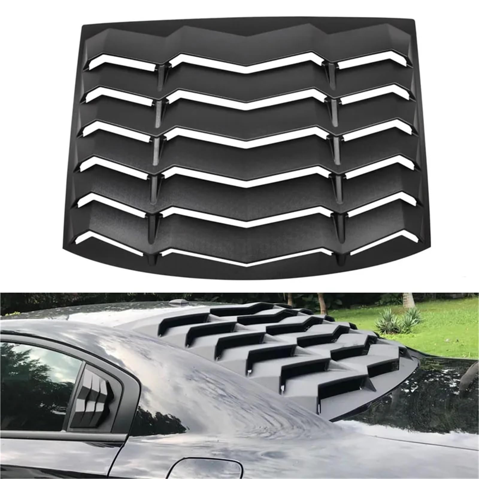 Rear Window Louver, Matte Black ABS, Compatible for Dodge Charger SXT/GT/RT/RT 2011-2023 Scat Pack/Scat Pack Widebody/SRT Hellcat Widebody