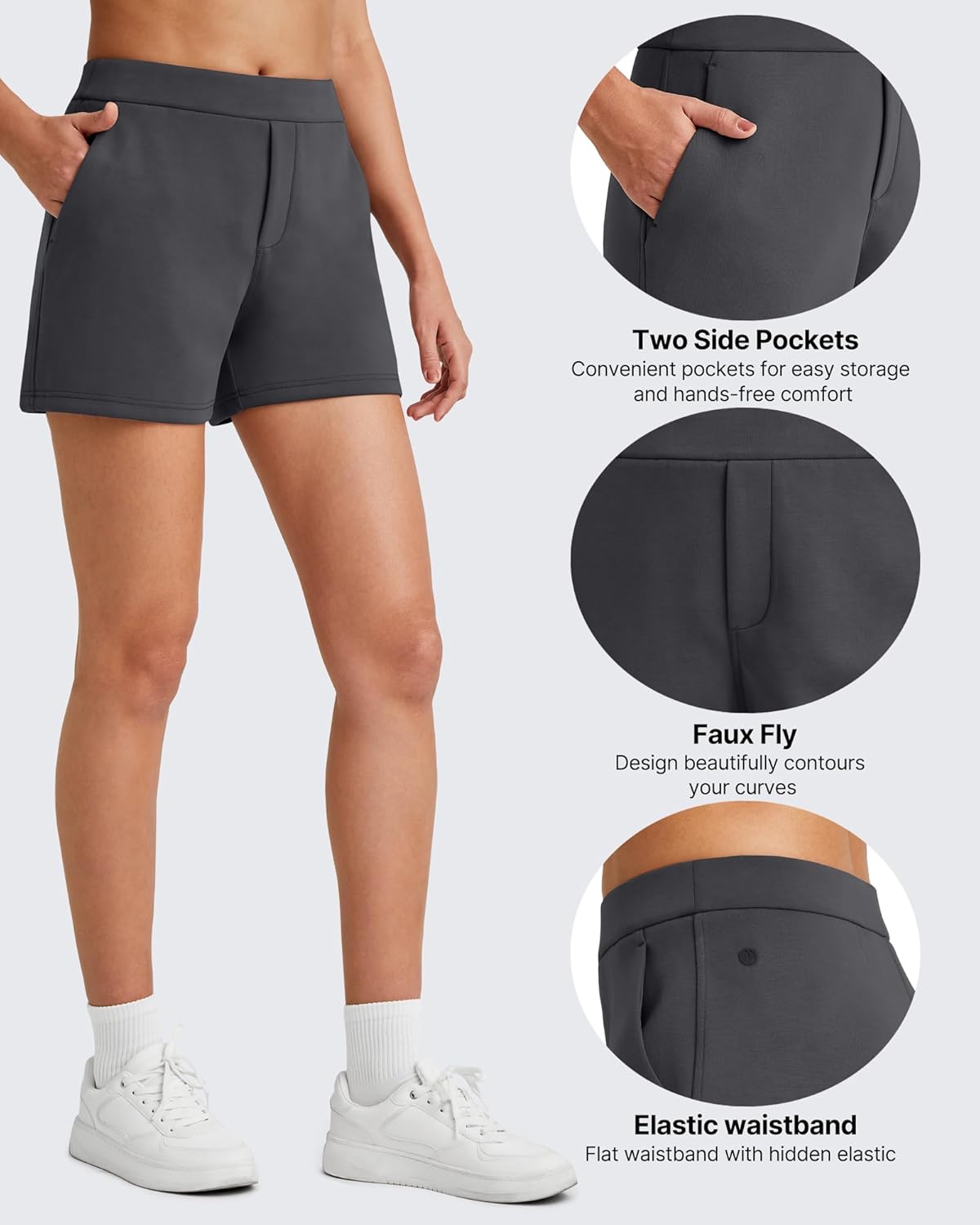 G4Free Smoofit Modal Soft Casual Shorts for Women High Waisted Summer Lounge Sweat Shorts with Pockets