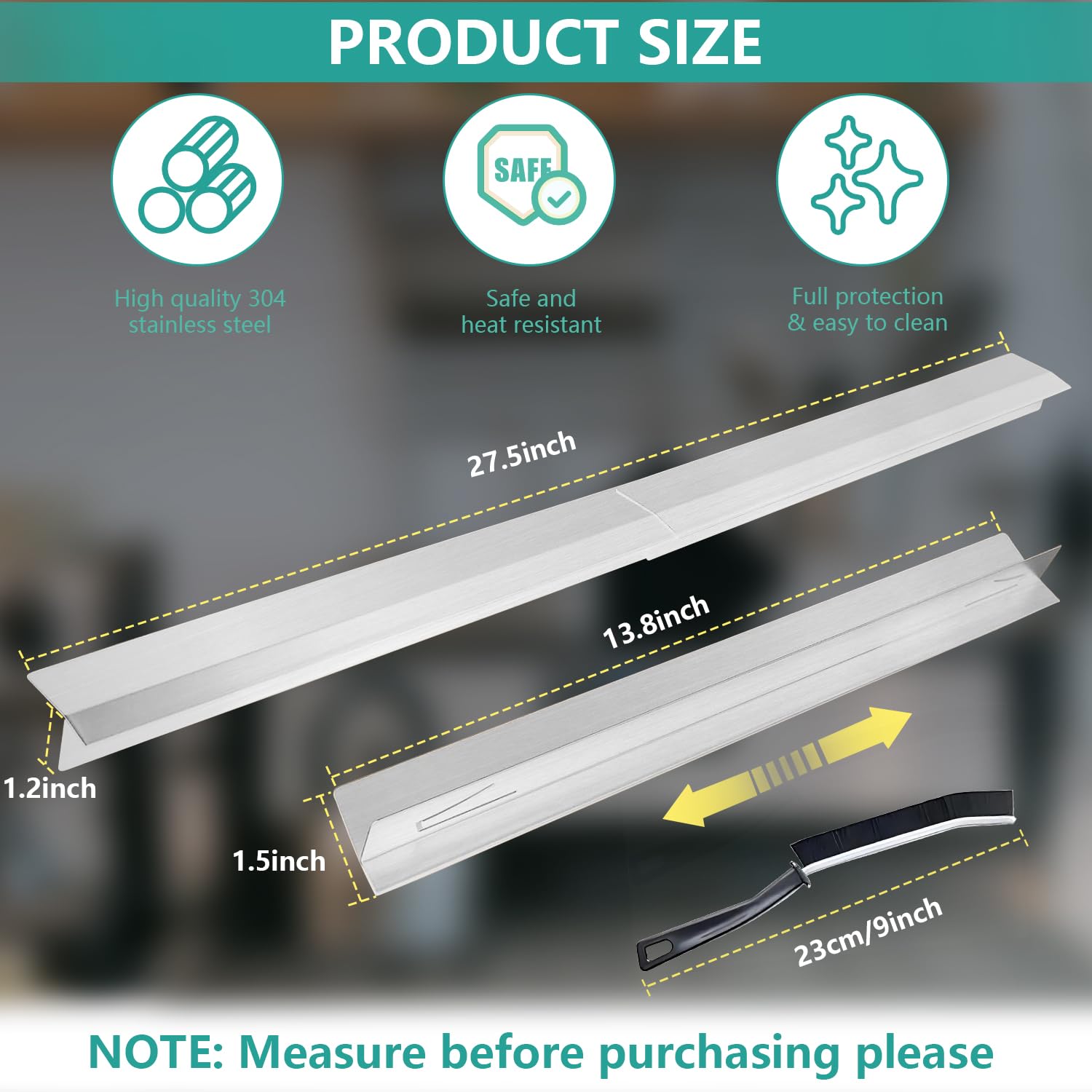 Confezione da 2 pezzi per forno da cucina – Counter – Gap Guard – Riempitivo in acciaio inox – Coperchio T – Kit battitura – Fornello Gap Guard