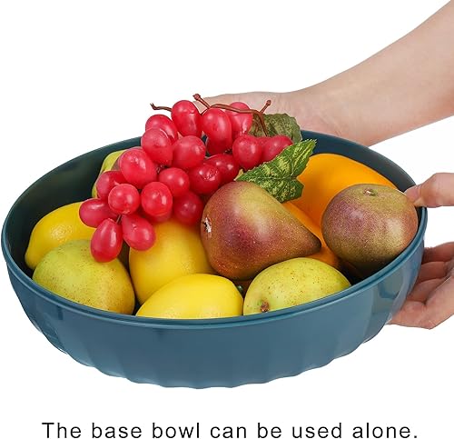 Miniatura 5 de SOUJOY Paquete de 2 bandejas divididas para servir con tapa, bandeja de aperitivos de 6 compartimentos, recipientes redondos reutilizables de 10