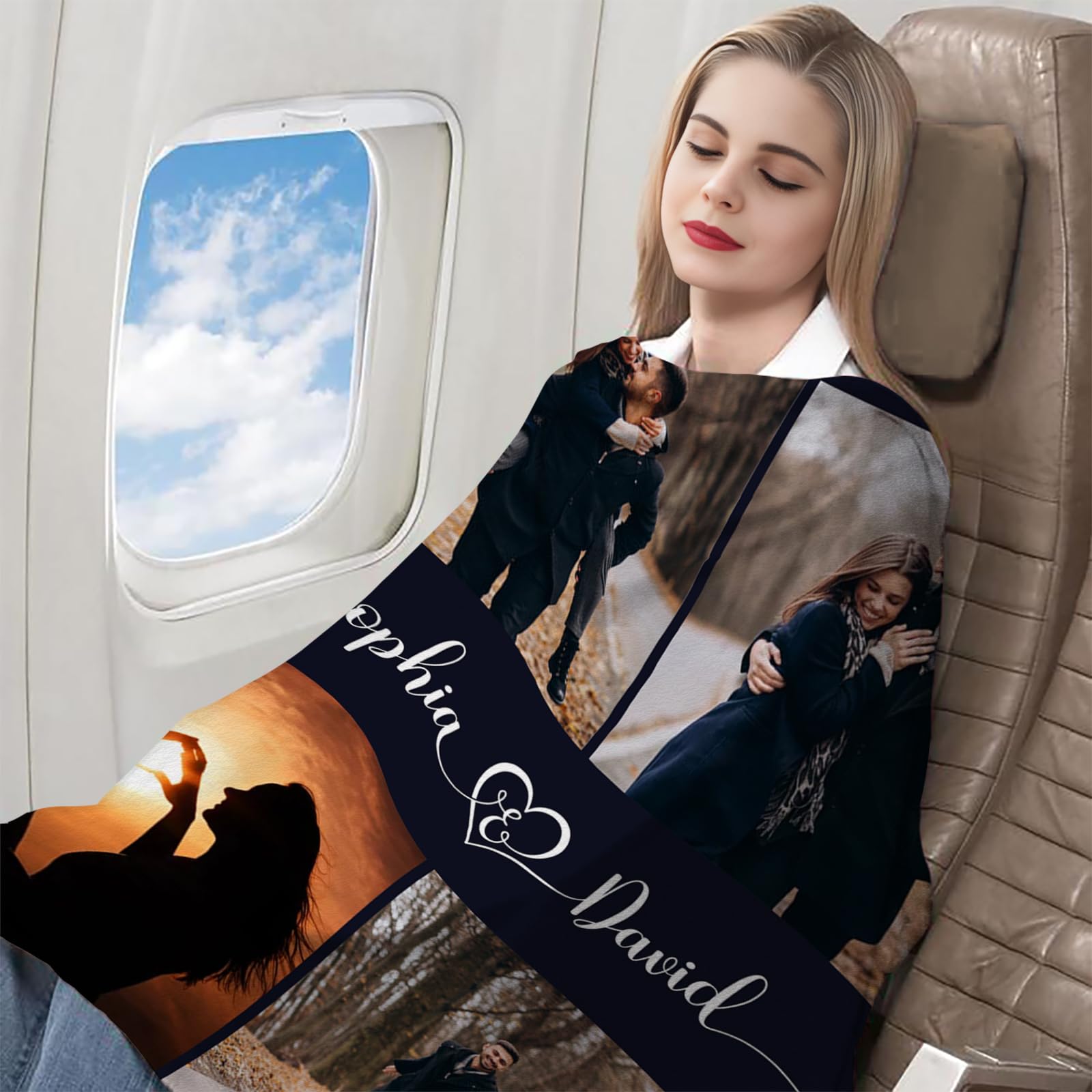 Haz un Regalo HD para tu Pareja: Manta de Franela Personalizada con Foto y Texto, Detalle Confortable para Hombre, Mujer o la Familia(150x200cm)