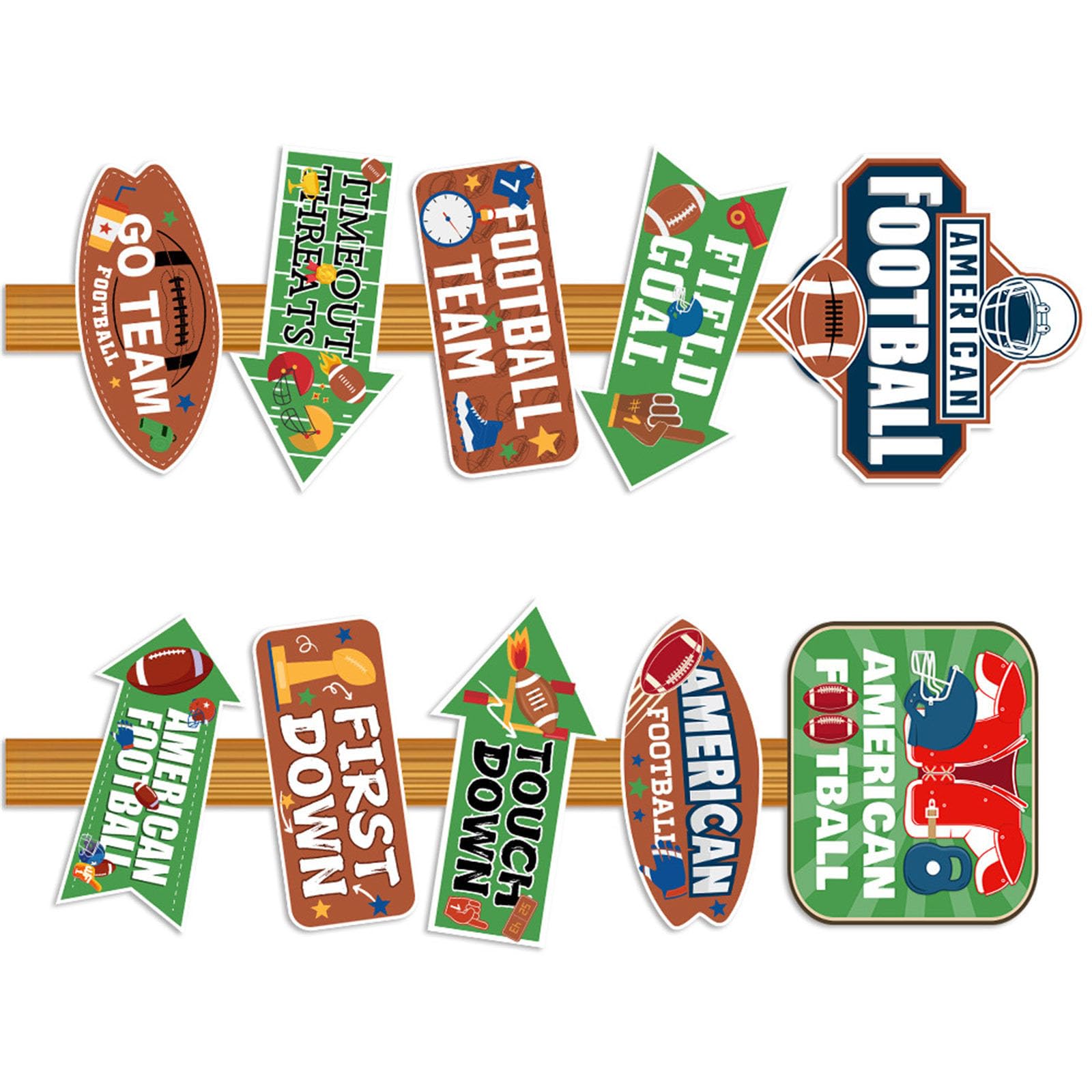 Piceioep Themed Directional Sign for Football Parties Sturdy Recyclable Paper Football Party Accessories Direction Boards Fan Party Supplies