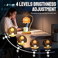 Vista 4 de GEEZO - Lámpara calentadora de velas para fragancia con 2 bombillas, calentador eléctrico con temporizador y atenuador para decorar el hogar