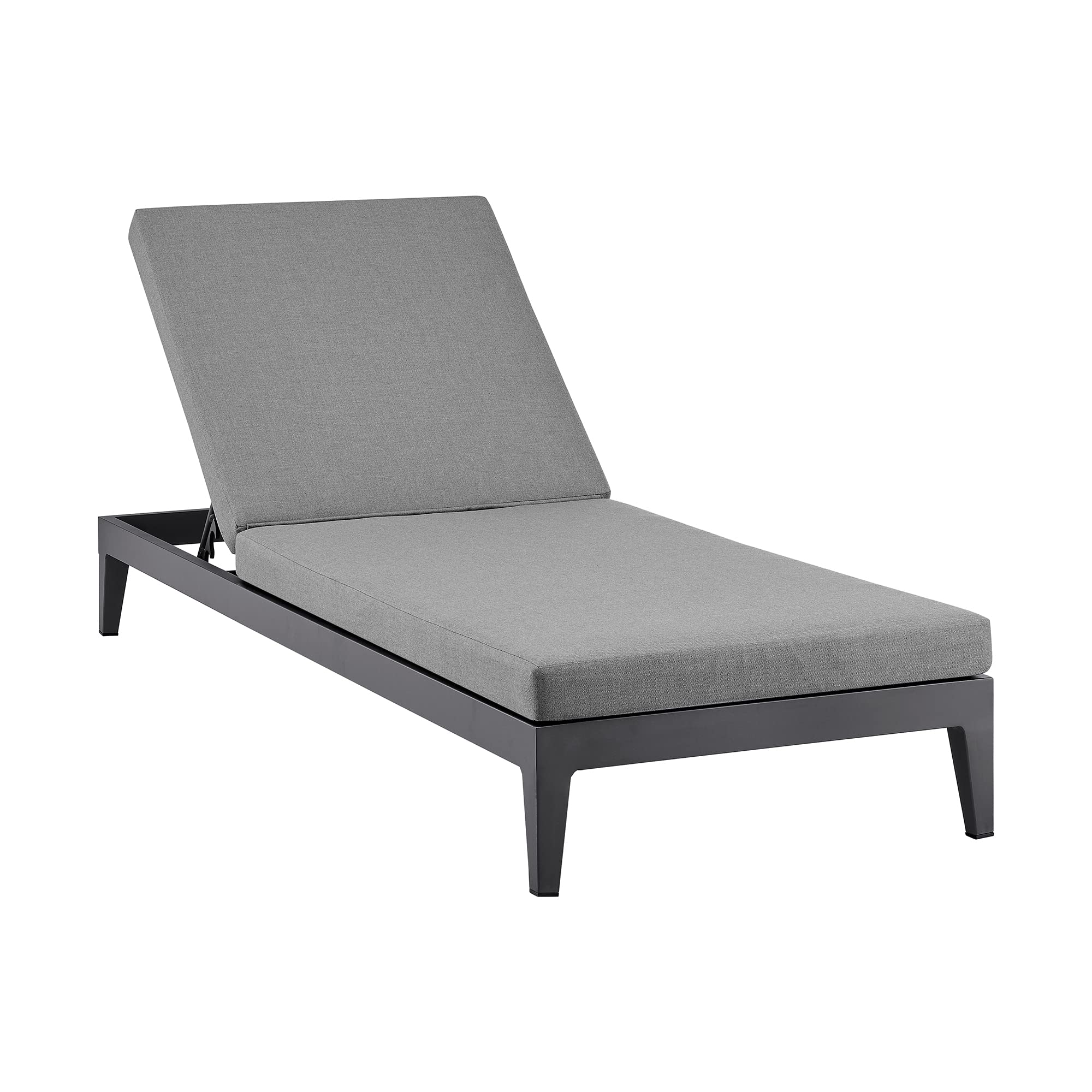 Armen Living Argiope Modern Outdoor Patio Chaise Lounge Chair, Standard, Dark Grey