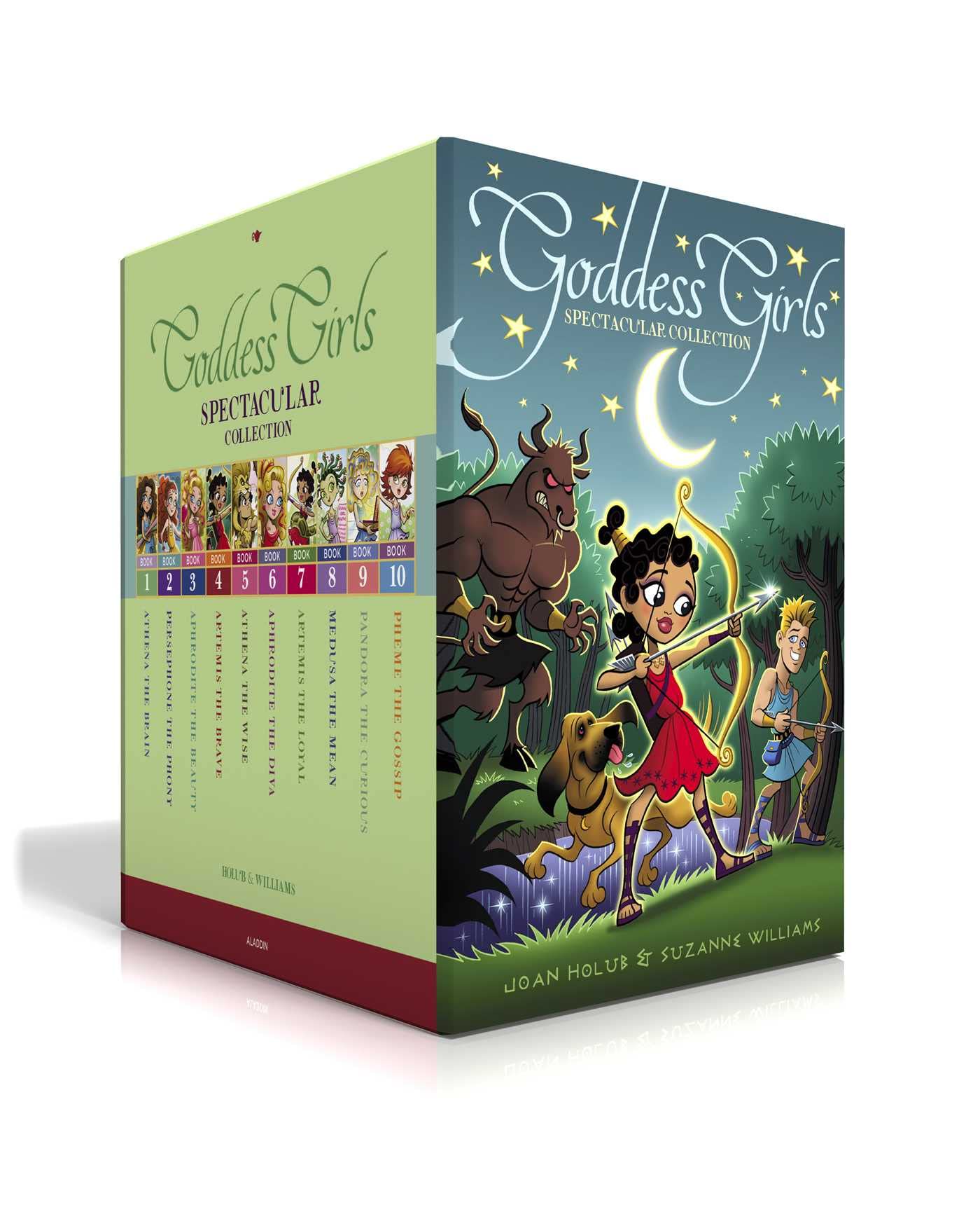Goddess Girls Spectacular Collection (Boxed Set): Athena the Brain; Persephone the Phony; Aphrodite the Beauty; Artemis the Brave; Athena the Wise; Aphrodite the Diva; Artemis the Loyal; Medusa the Mean; Pandora the Curious; Pheme the Gossip