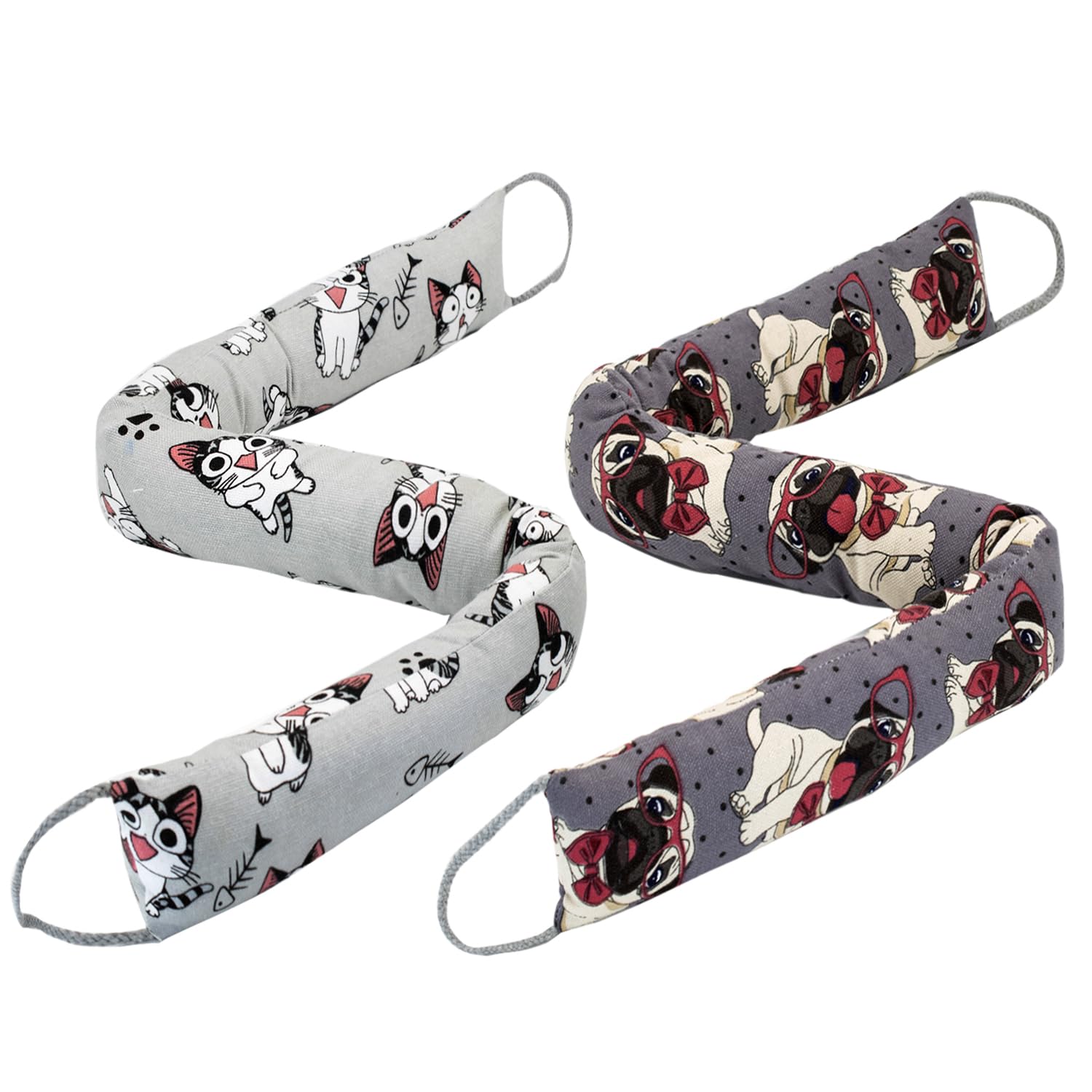 2er Pack 36 Zoll (90 cm) Türspaltstopper, Bodentürspaltblocker - Gewichteter Energiesparer, Schalldichter Lärm- und Lichtschutz, Ganzjahres-Türschutz, Cartoon-Druck, 2,2 lb