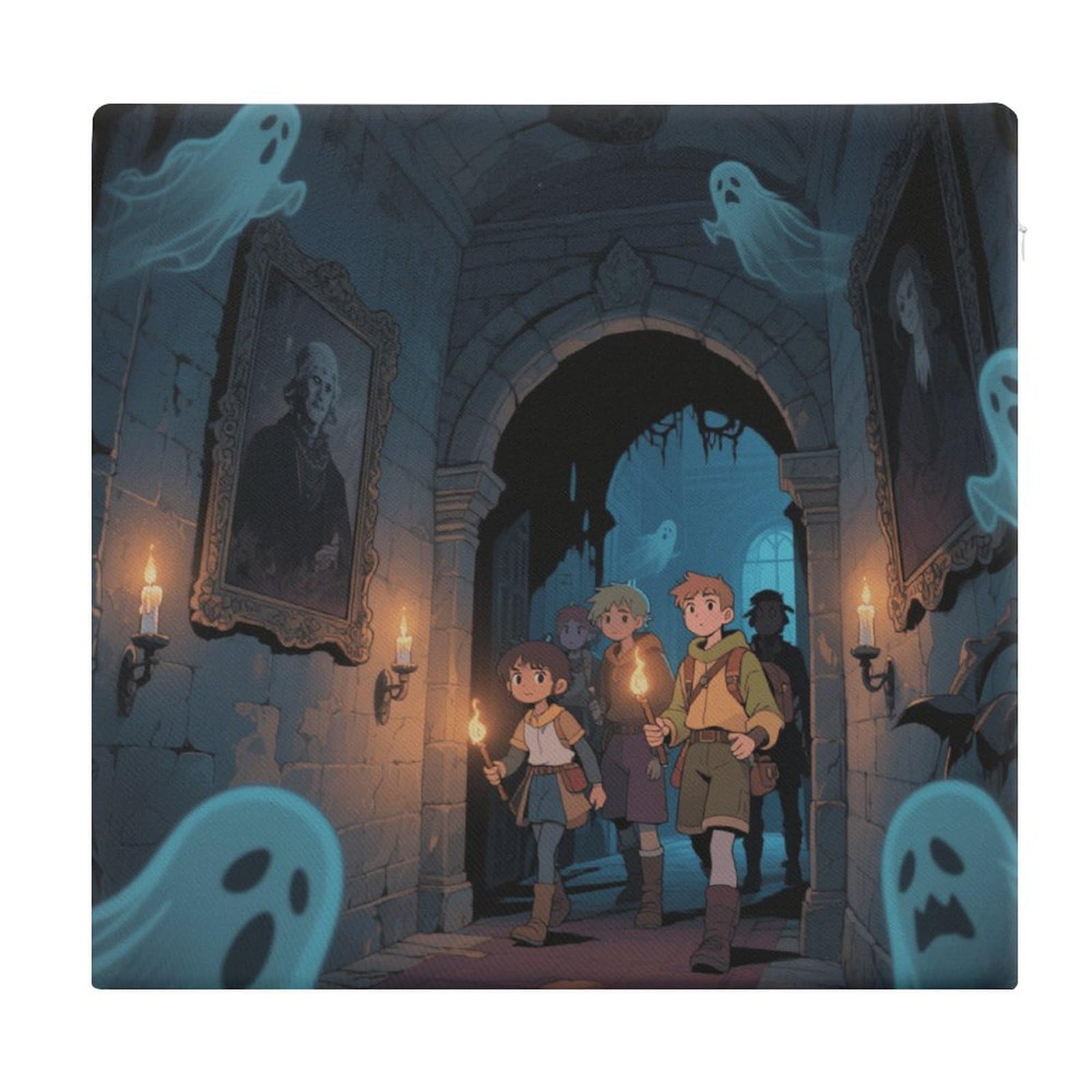 Cojín de asiento de castillo de fantasma con estampado gótico 38cm
