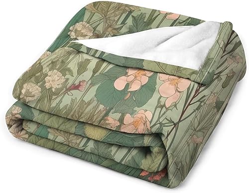 Miniatura 3 de MaSiledy Manta de flores silvestres botánicas de verano, manta suave y cálida de franela floral de verano para sofá, cama, sofá para adultos y