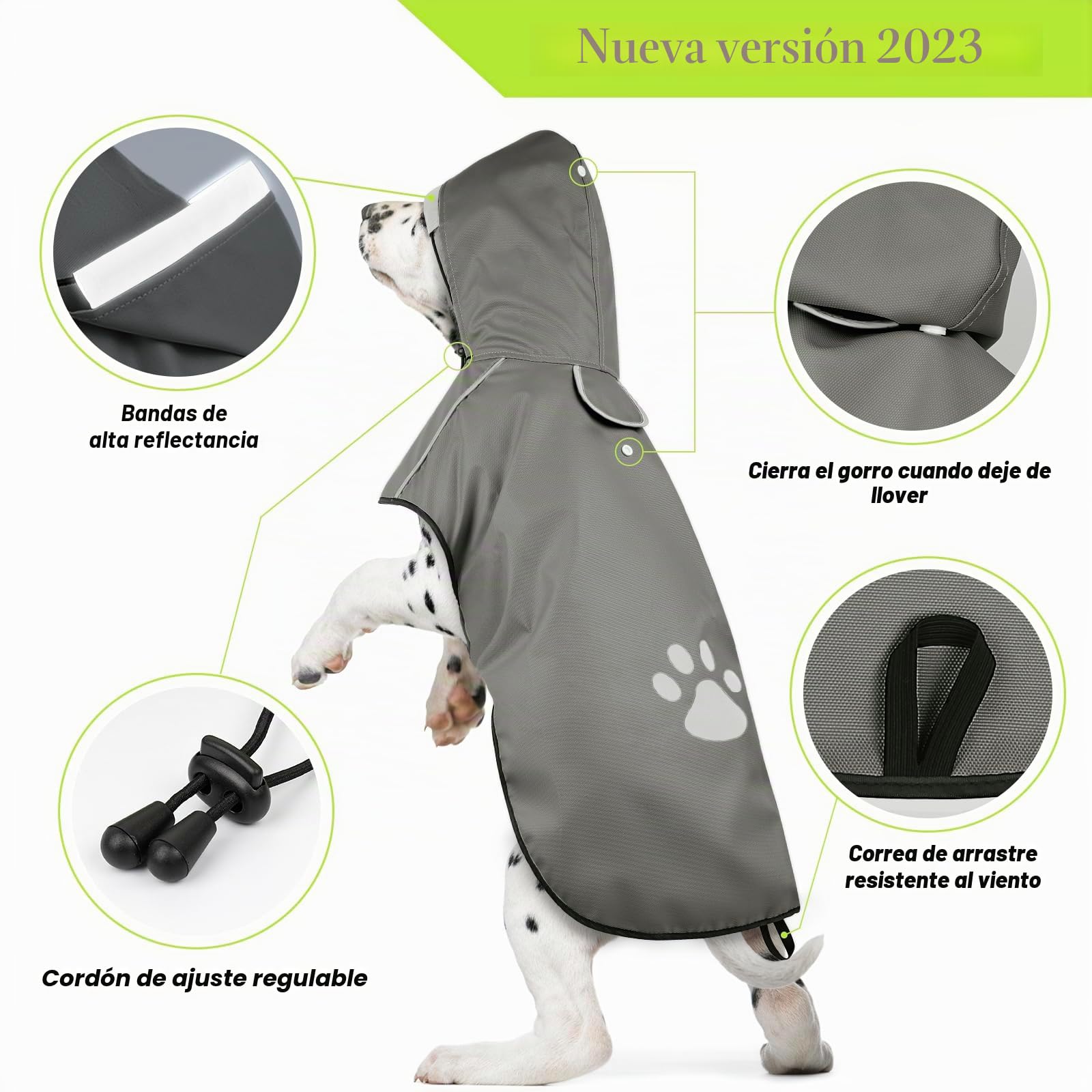 HundeRegenjacke DQGHQME Haustier Hund Regenmantel mit Kapuze verstellbare Hunderegenmantel, Hundemantel Wasserdicht reflektierend Regencape Hund, Regenjacke für Klein Mittelgroße Große Hunde XL