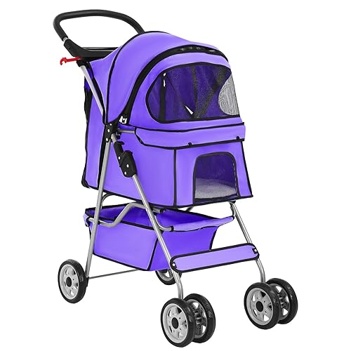 Vista 58 de Paseante BestPet para mascota con apertura para perro y gato. Producto plegable para viaje, Negro