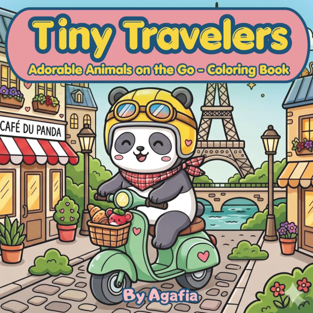 Tiny Travelers: Adorable Animals on the Go - Coloring Book
