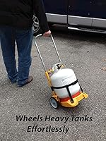 Vista 2 de Carrito para tanque de propano, carretilla para fácil transporte de cilindro de tanque, parrillas de barbacoa, calentadores, linternas