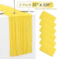 Vista 188 de Showgeous 10 Pack Baby Pink Cheesecloth Table Runner 10FT Long Semi-Sheer Gauze Table Runner Boho or Rustic Wedding Decor for Wedding Decor Arch