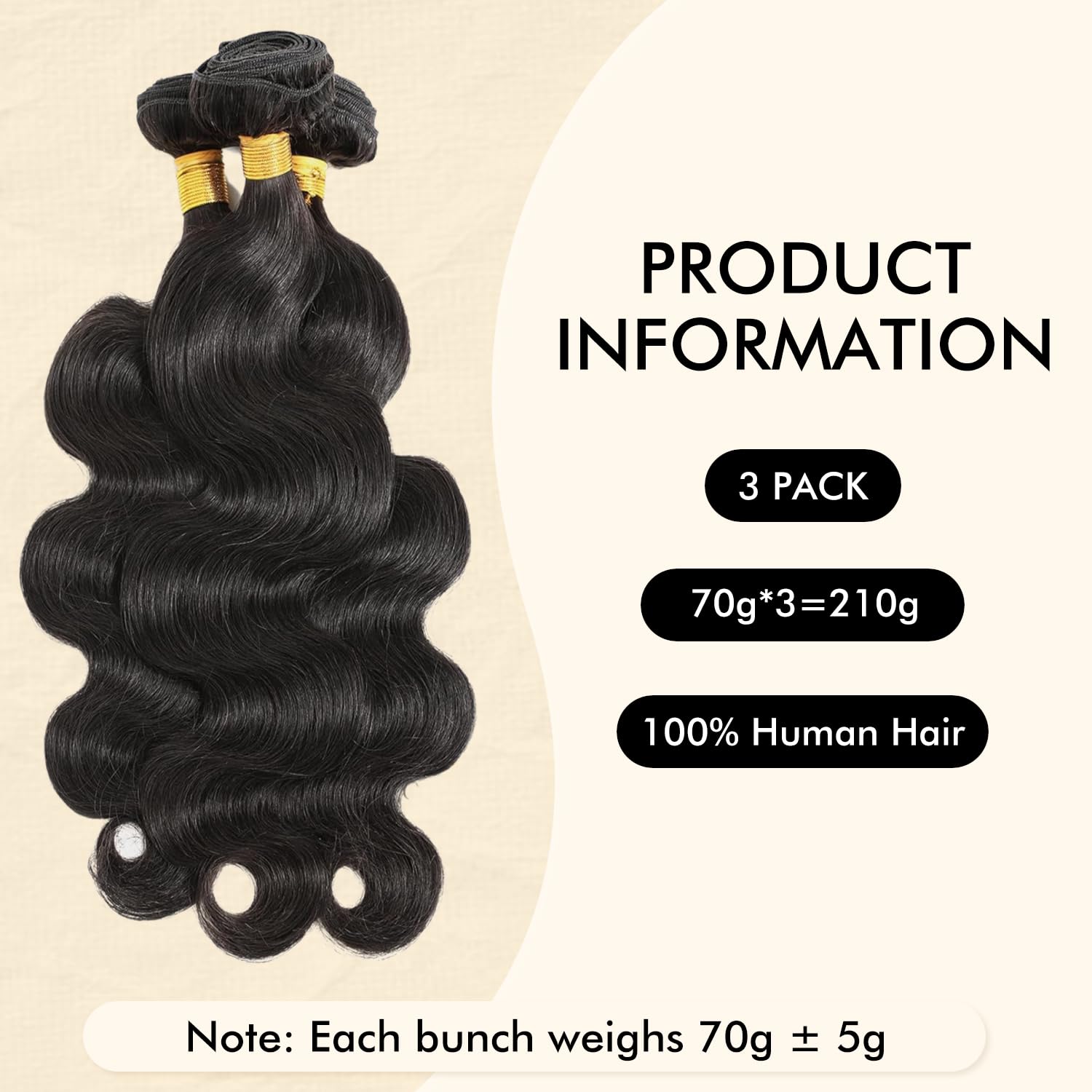Tissage Naturel Cheveux Humain Ondulé Body Wave Mèches Weave 121416 Pouces