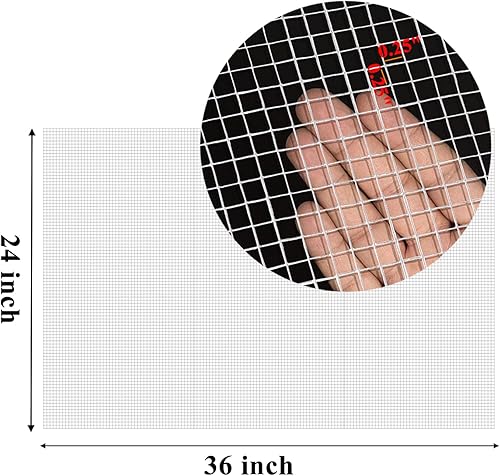 Miniatura 4 de JSFURN 4 piezas de tela de hardware de 14 de pulgada de malla de alambre de pollo de 24 x 24 pulgadas, cercado de alambre de pollo de calibre 23 con