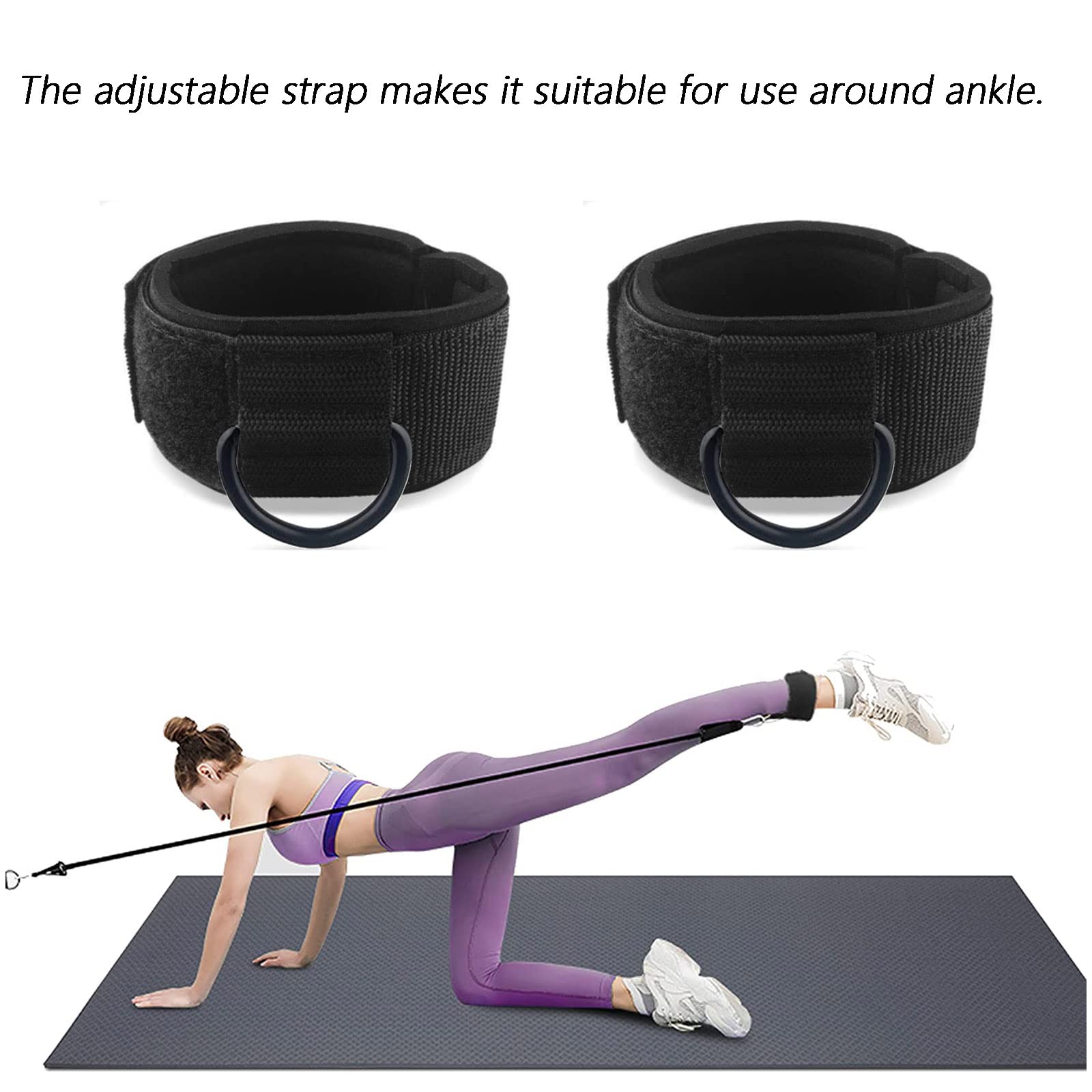 Courroies De Cheville Fitness Pour Câbles Et Bandes De Résistance, Manchettes De Cheville En