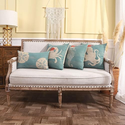 Miniatura 9 de TRENDIN PL1111TR - Funda de almohada con texto en inglés "Merry Christmas", 18 x 18 pulgadas, decoración para sofá, sillón, color rojo