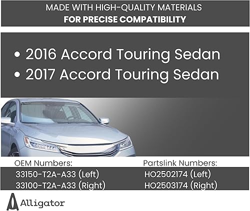 Miniatura 4 de Conjunto de faros delanteros LED completo compatible con faros delanteros Honda Accord 2016 2017, incluyendo bombillas con DRL, lado