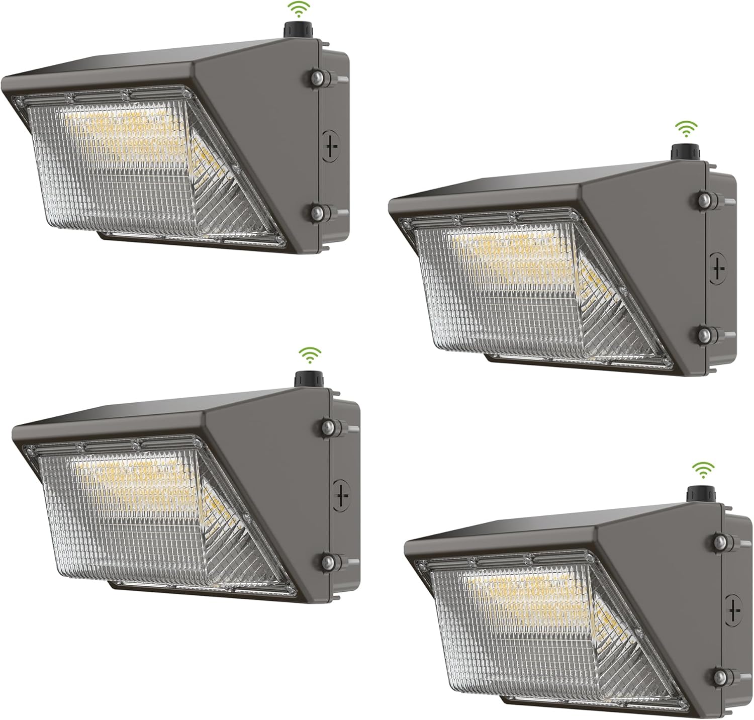 TIERONE 50W LED Wall Pack Light Dusk to Dawn Photocell Outdoor Commercial Security Area Lighting Fixture UL Listed 5500LM 4000K Daylight 400W HPS/HID Equivalent IP65 Waterproof 120-277V 4PACK