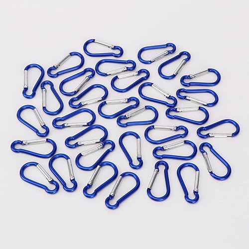 Miniatura 6 de Mosquetón de aluminio con resorte pequeño, 100 unidades, mosquetón a granel, clip de resorte, paquete de hebilla, llavero de resorte para