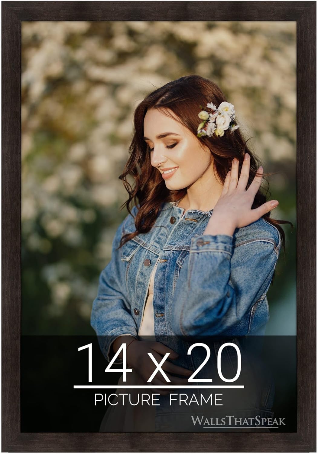 wallsthatspeak 14x20 Espresso Brown Picture Frame for Puzzles Posters Photos or Artwork