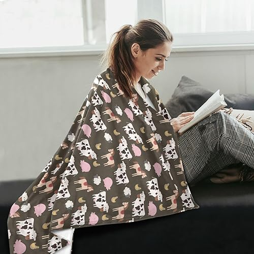 Miniatura 6 de Farm Pattern Animals Blankets & Throws Microfiber Comfy Fall Throw Blanket 60x90 Inches for Office Sofa Camping Chair Adults Kids Plush Blanket