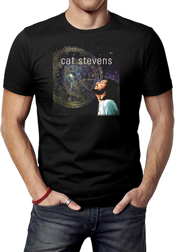 JINFENGT Men's TShirts Cat Stevens TShirts Tee Black Amazon.co.uk