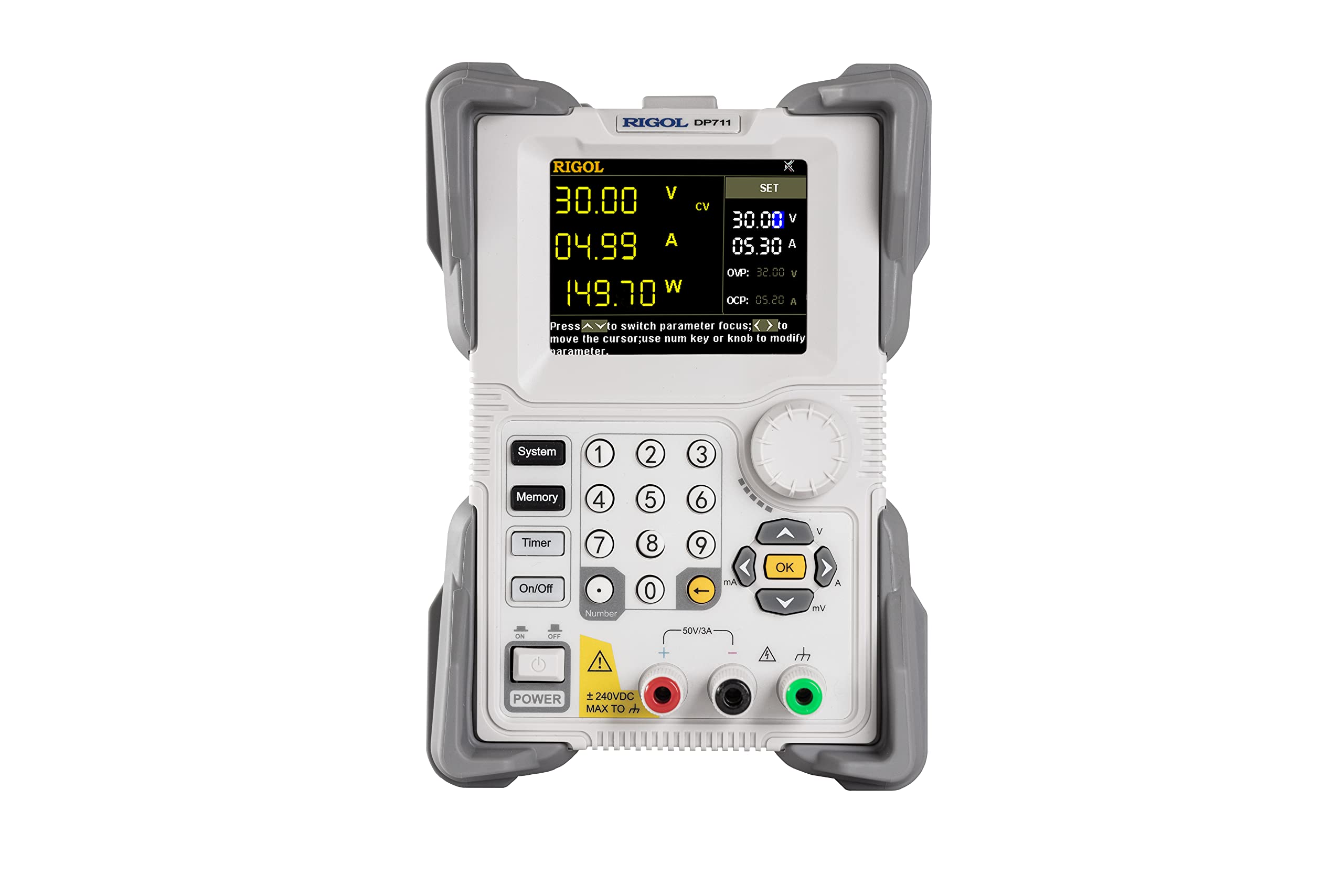 RIGOL Fuente de Alimentación Regulables,DP711 Suministro eléctrico de laboratorio,0–30 V,0–5 A,1 canal,Potencia de 150 W,Resolución de 10 mV/10 mA, Salida retardada, Interfaz RS232