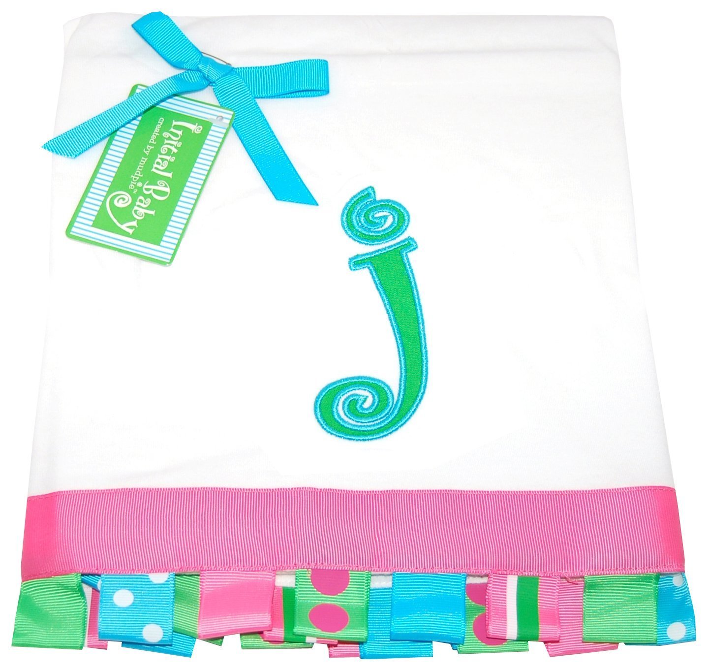 Mud Pie Initial Baby Personalized Cotton Blanket, Letter T