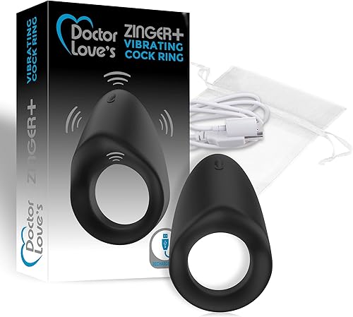Miniatura 2 de New Doctor Love's Zinger Plus - Anillo de silicona recargable resistente al agua, vibrador, color negro