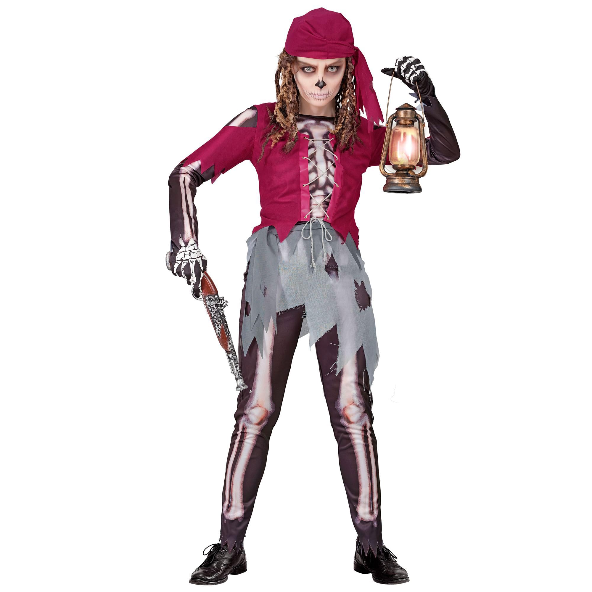 W WIDMANN MILANO Party Fashion 97318 Costume de Pirate Squelette Skeleton, Solid, Multicolored, 158