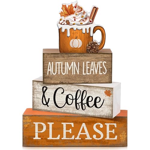 Lineshading 4 Pcs Fall Coffee Table Decor Fall Decor for