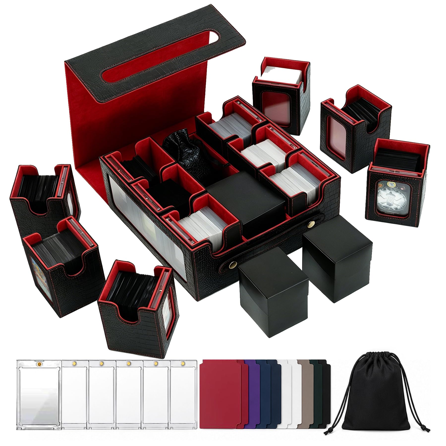 9-in-1 MTG Deck Box, 8 Removable Commander Deck Boxes, 1000+ Cards