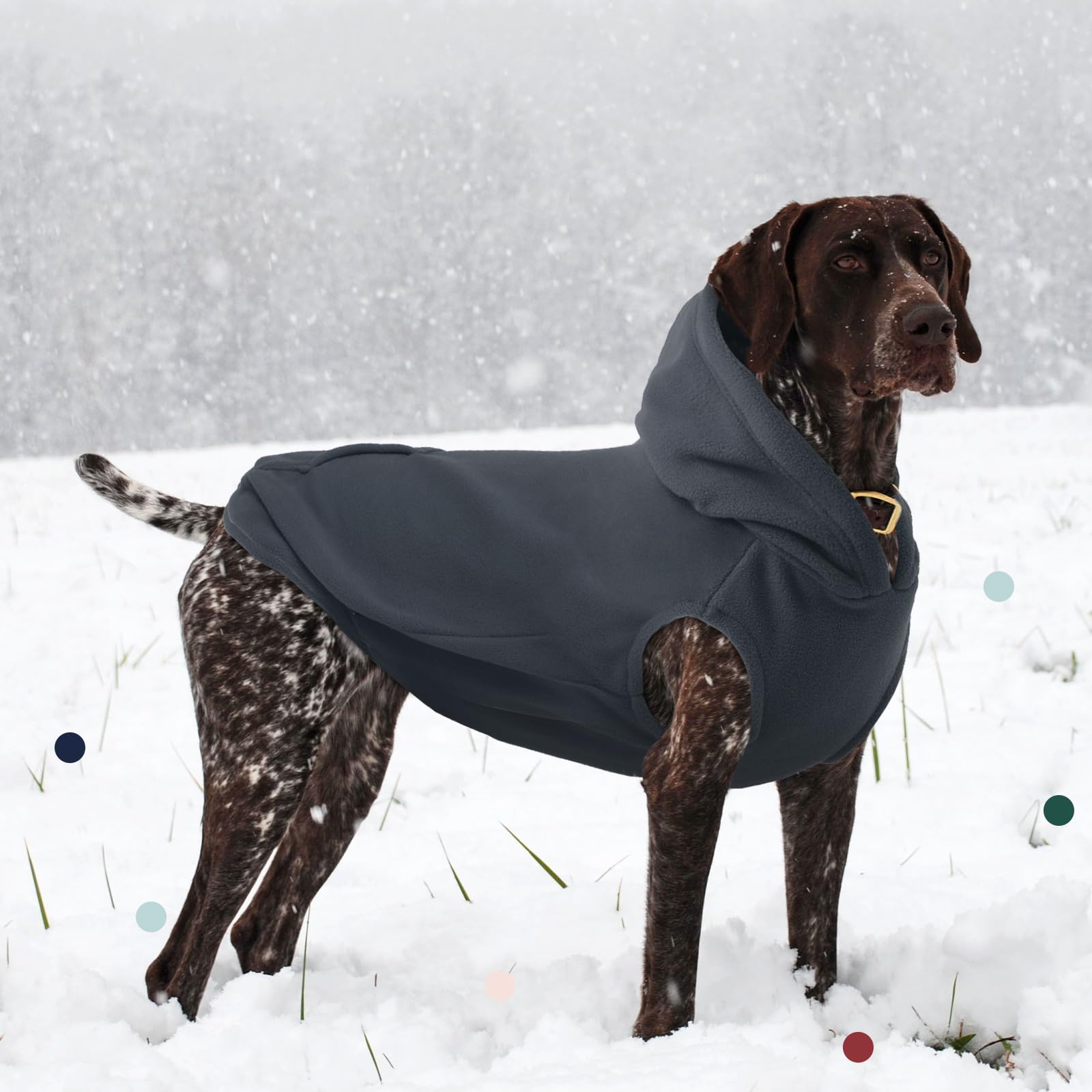 IECOii Pull de Noël en polaire pour chien de grande taille, chandail chaud avec capuche, vêtements d'hiver pour animaux de compagnie pour chiens filles et garçons, manteau à capuche pour temps froid