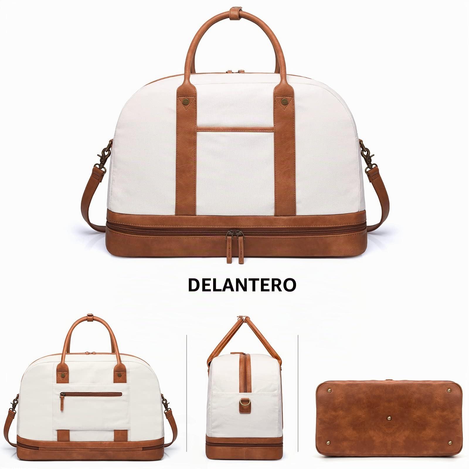 BOLOSTA Bolsa de lona de fin de semana para mujer, bolsa de viaje grande con compartimento para zapatos, perfecta para viajes, uso diario, regalo de cumpleaños