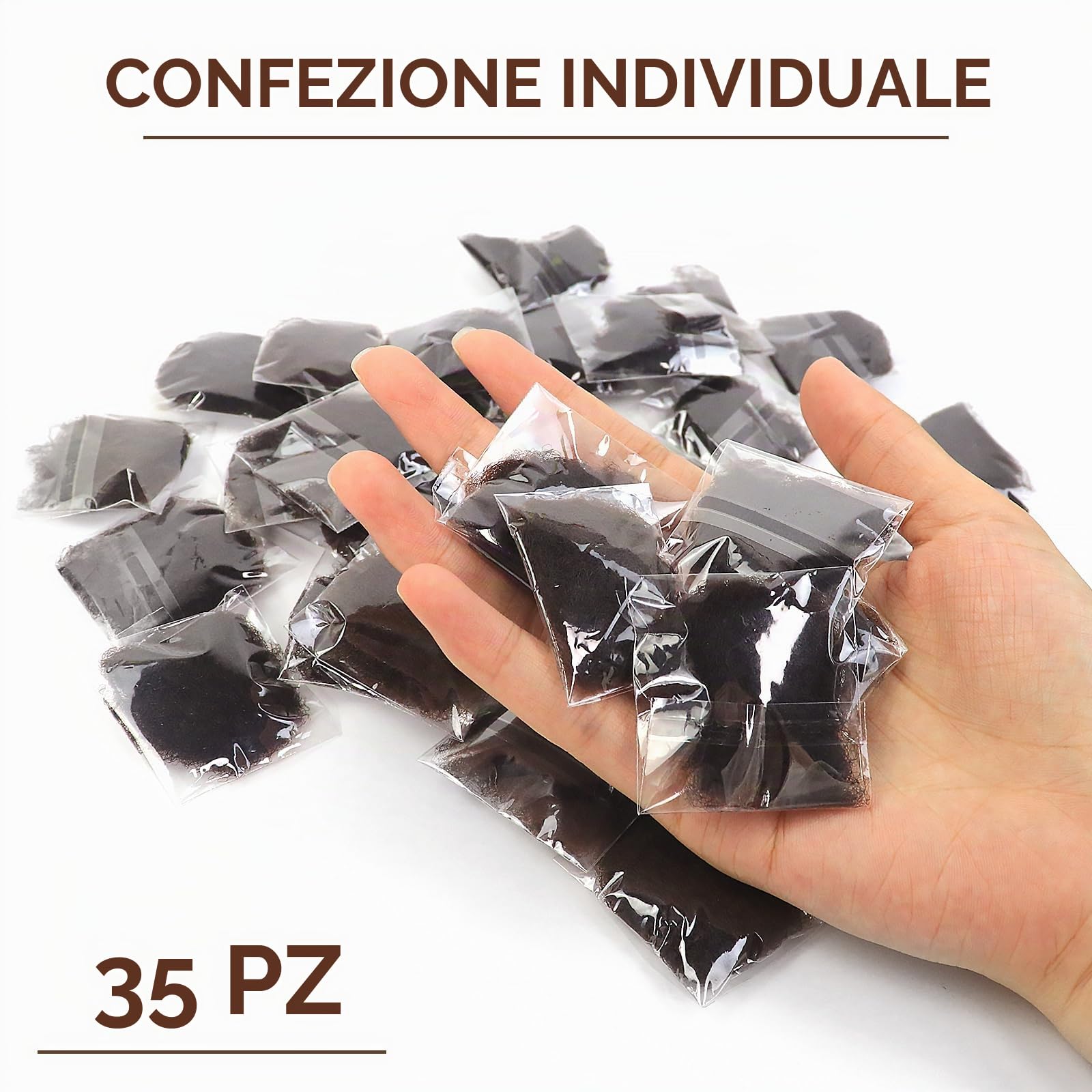 Qufiiry 35 Retine per Capelli Chignon con Bordo Elastico, per Infermiere, Ballerini, Hostess di Compagnie Aeree (Marroni)