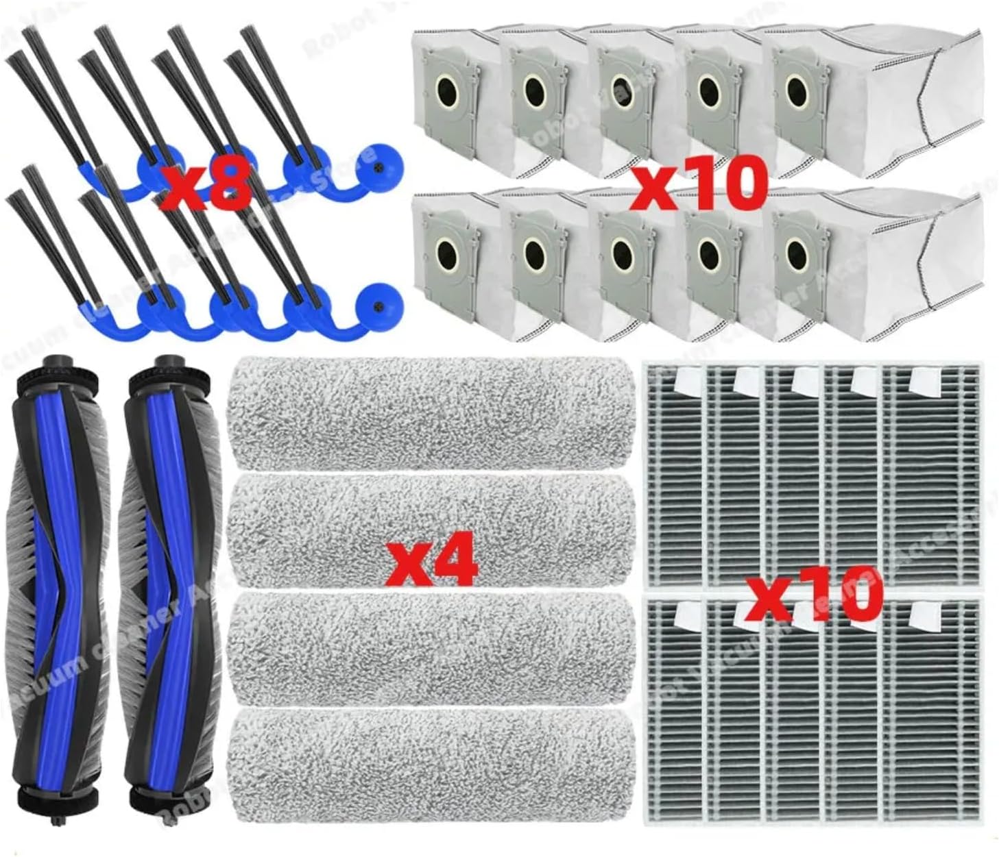 Parts Main Roller Side Brush Hepa Filter Mop Cloth Dust Bag Replacement Accessories for ECOVACS X9 PRO Omni(Set Q)