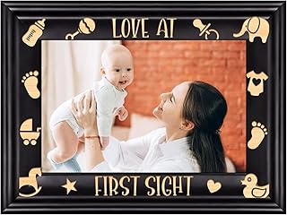 PETCEE Love At First Sight Mothers Day Picture Frames for Baby from Mom First Mothers Day Photo Frames Gifts for Newborn New Baby New Mom Mom to be New Parents Boys Girls Baby Nursery Decor