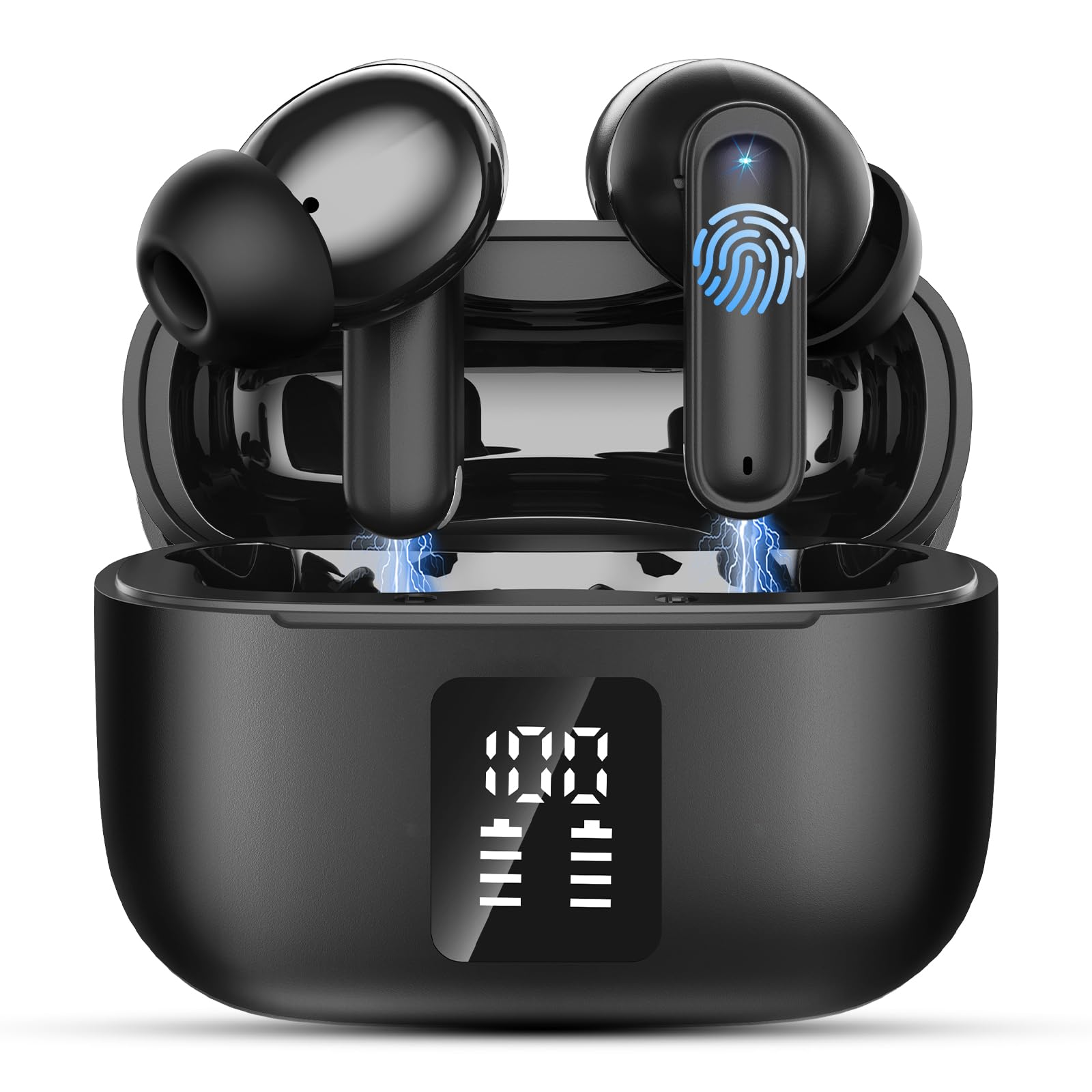 IKT AI Translation Earbuds Real Time, 164 Languages Translator Ear Buds for iPhone and Android, 7 Translation Modes, 50H Playtime, ENC &ANC Translation Headphones for Travel/Business/Learning-Black