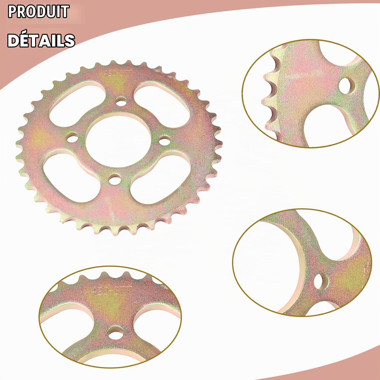 Pignon arrière 420 37 dents, chaîne 96L, pignon avant 14T kit pour quad ATV 70 90 110 125CC