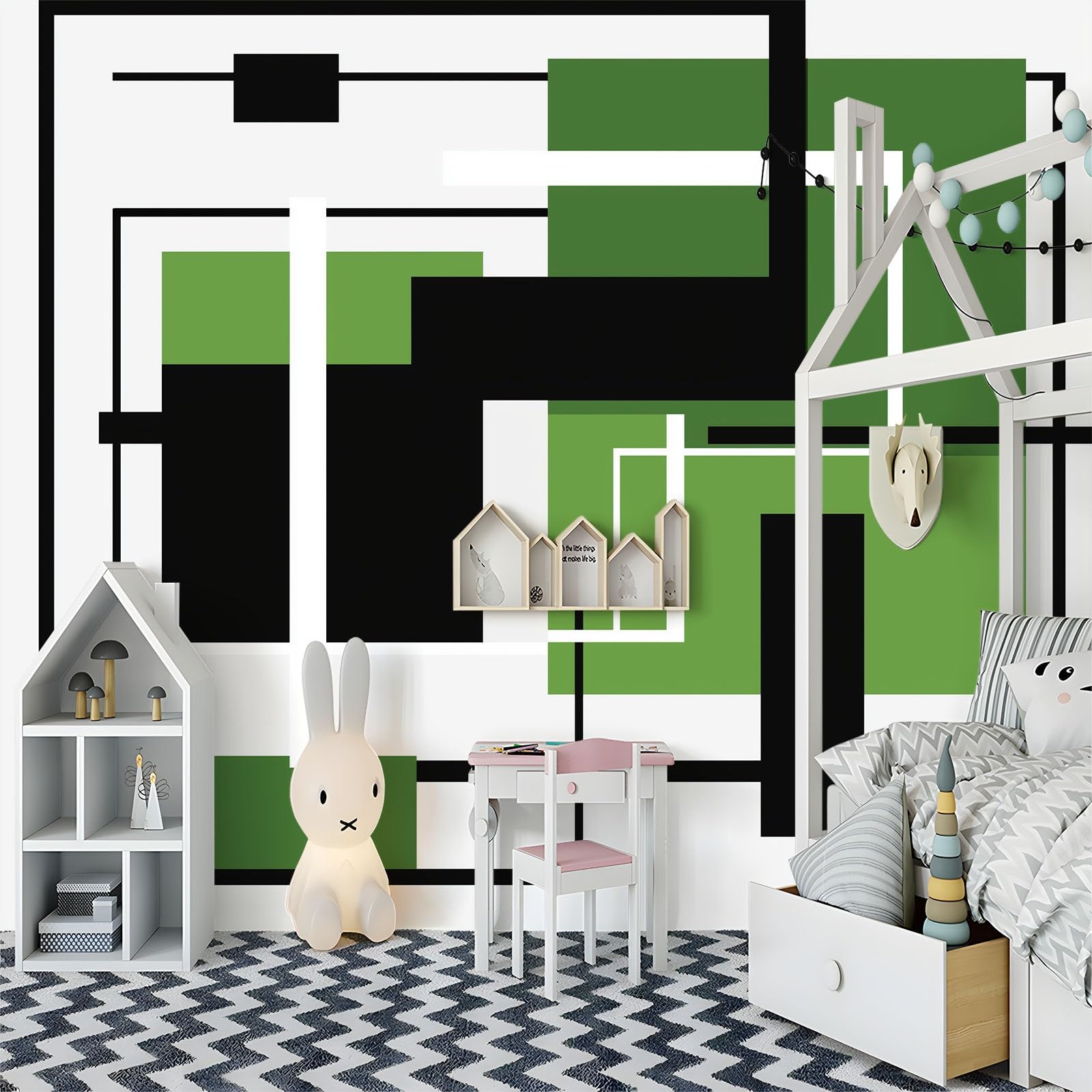 Fototapeta 250 x 175 cm Prostokątne linie nowoczesne geometryczne tapeta z włókniny krajobraz | Fototapeta TTNT Salon, biała
