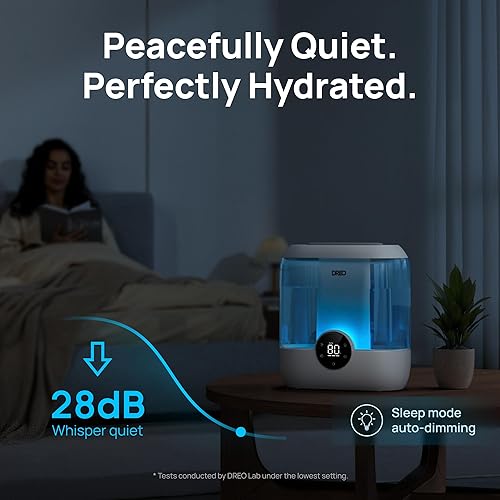 Miniatura 7 de Dreo Humidificadores para dormitorio, humidificador de niebla fría de gran tamaño de 6 litros para habitación grande, tiempo de funcionamiento de 60