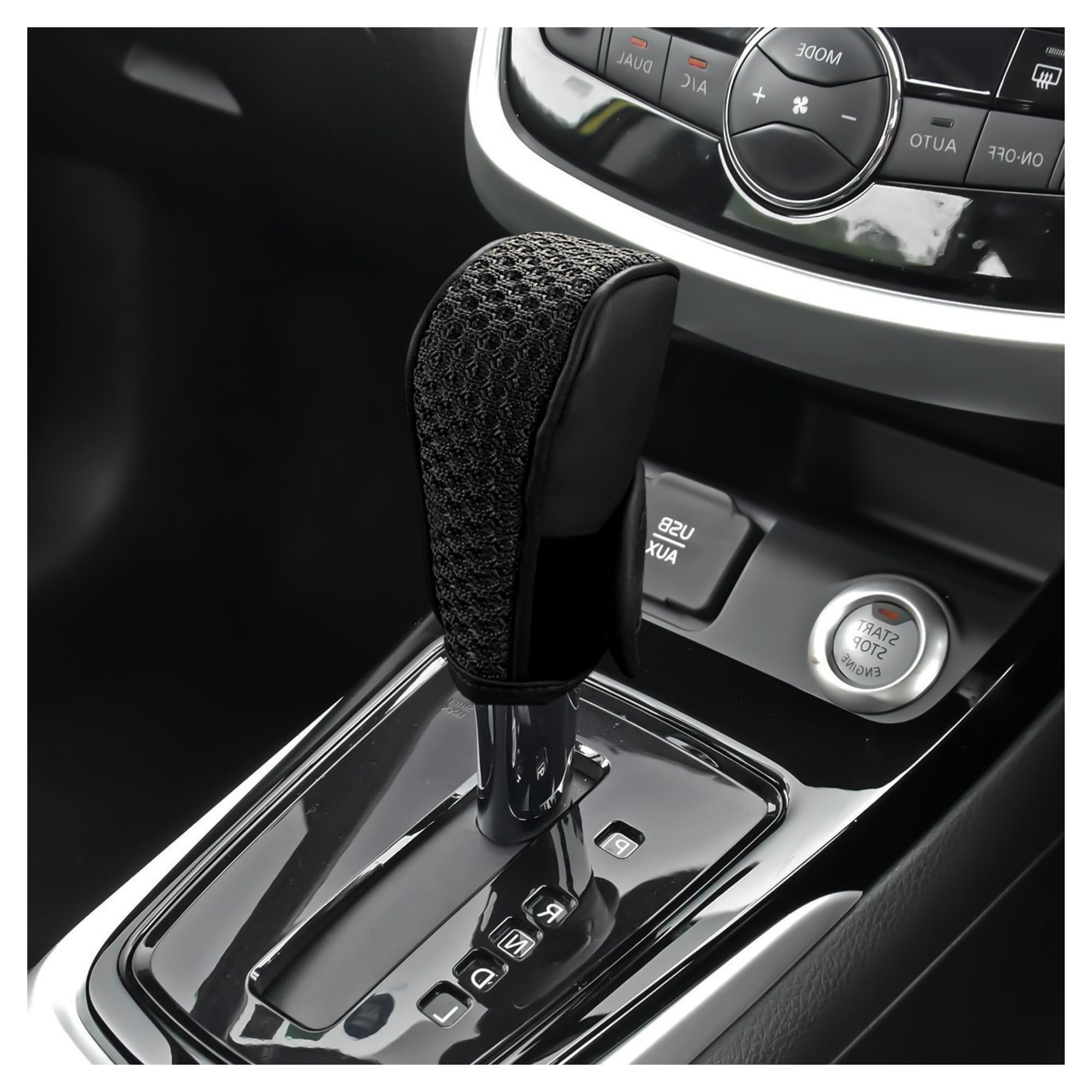 Gear Shift Cover,Breathable & Anti-Scratch Shift Knob Cover,Universal Car Shifter Cover Car Accessories Interior (Black)