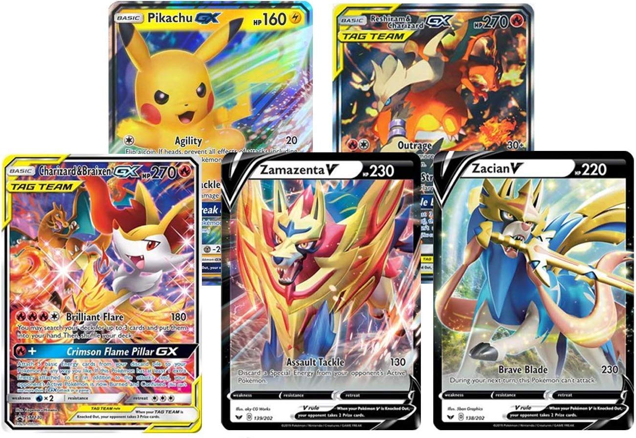 Totem World 5 Oversized Jumbo Pokemon Cards With 100 Sleeves And Deck Box In Collectors Chest Amazon Com Au Toys Games