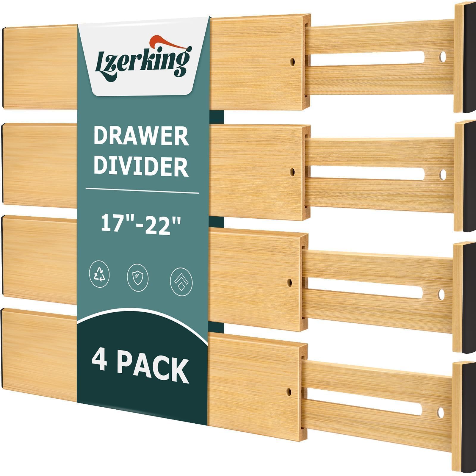 Lzerking Kitchen Drawer Dividers 4 Pack