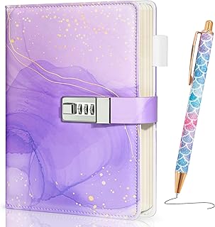 Diary with Lock for Girls Ages 8-12, A5 Journal with Lock 192 Pages Kids Locking Diary with Pen, Locked Notebook Birthday Gifts Cute Stuff for Teen Tween Girls 8 9 10 11 12 14 Year Old