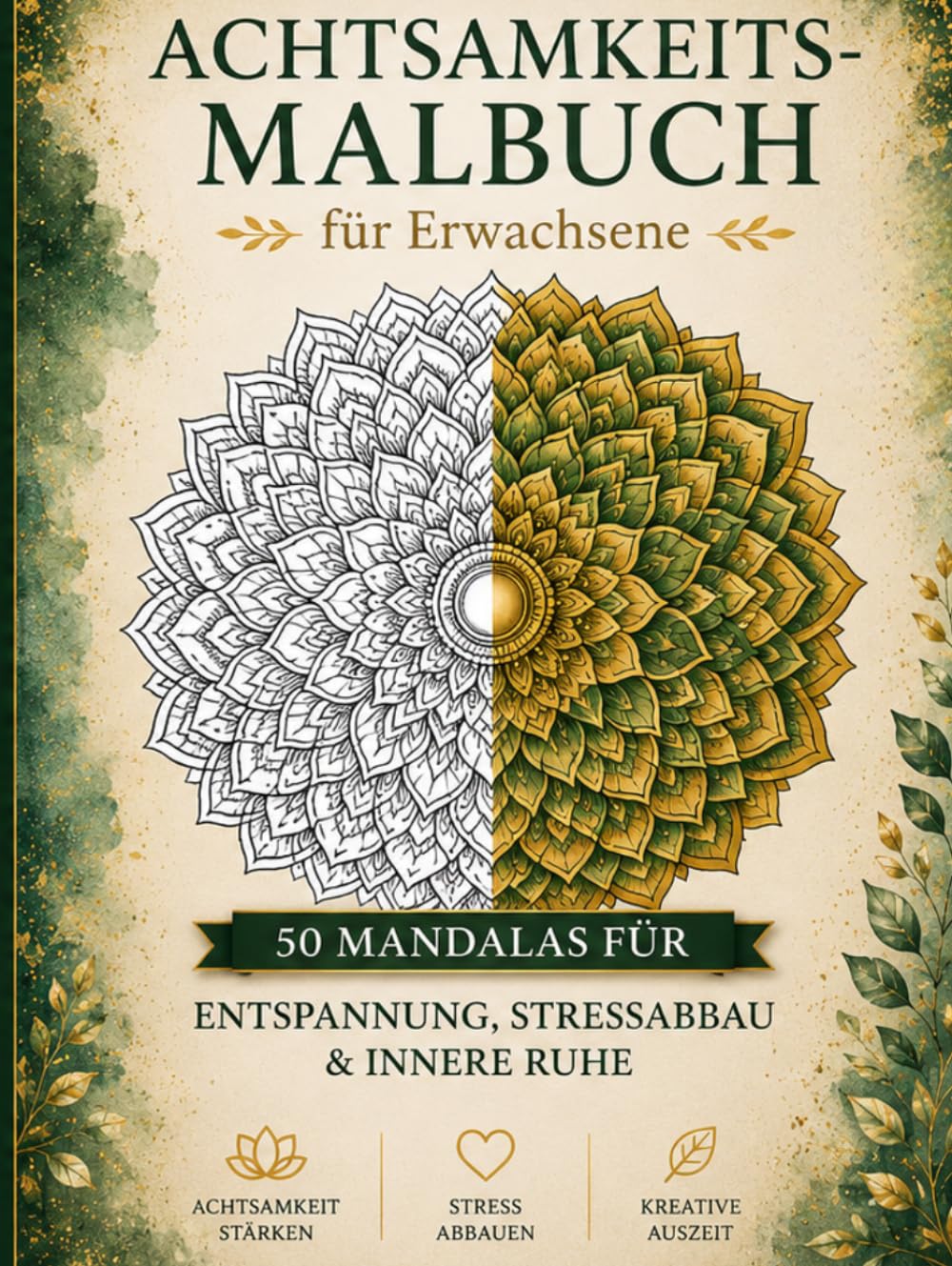 Achtsamkeits‑Malbuch für Erwachsene: Mit inspirierenden Sprüchen für Achtsamkeit, Selbstliebe und innere Ruhe