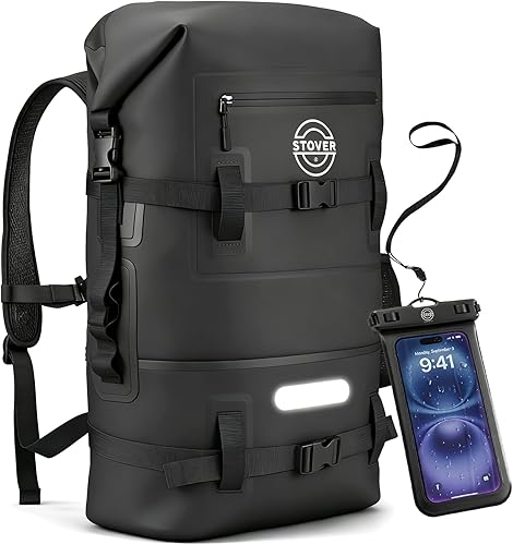 STOVER Mochila impermeable de 51025304055L, bolsa seca flotante para kayak, viajes, playa, senderismo y campamento, hombresmujeres